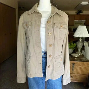 Khaki cargo utility jacket 96% cotton